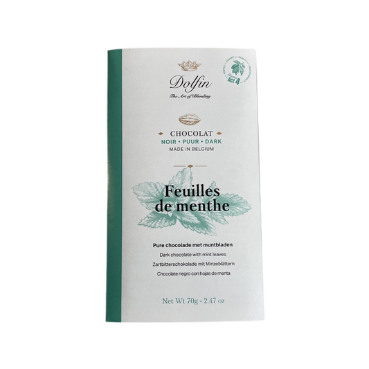 Dolfin chocolat con hojas de menta 70gr